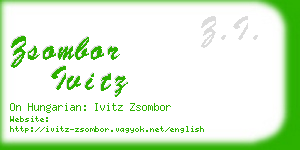 zsombor ivitz business card